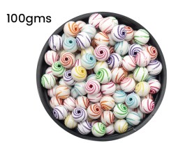 Cuentas plasticas bolitas blanca linea espiral 